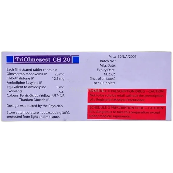 triolmezest ch 20mg tablet 10's